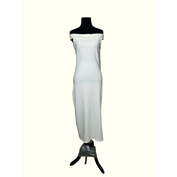 Rachel Pally cream off shoulder bodycon maxi dress size large - Picture 10 of 13